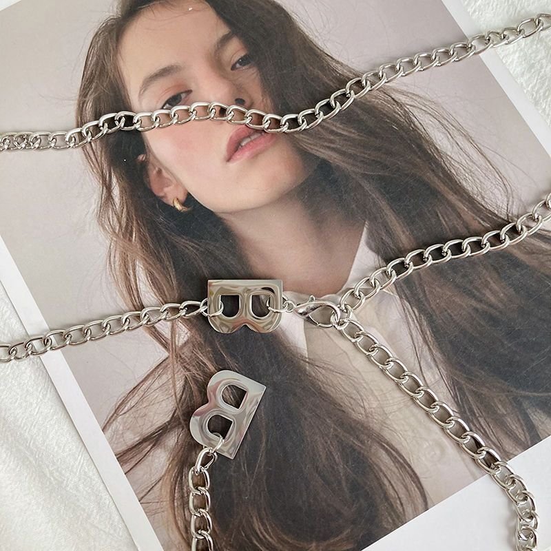 Newly Designed Stainless Steel Clothing Accessories Hollow Letter Pendant Women Body Chain