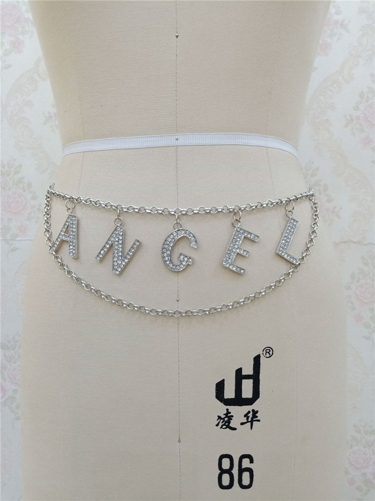 DIY Women Crystal Letter Angel Belly Chains Bohemia Beach Belt Chain Female Charm Waist Accessories Waist Body Chain for Women