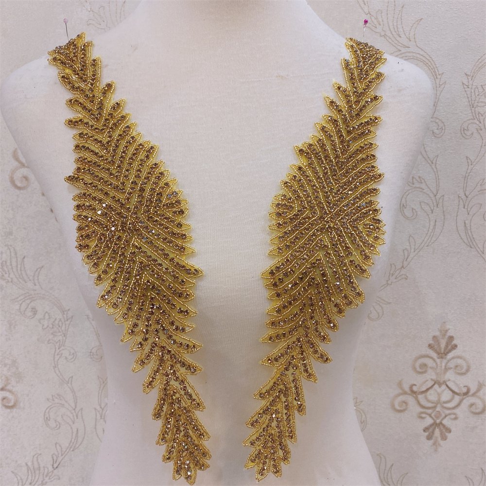 Handmade Crystal Rhinestone patches Iron on Bridal Sash Belt Trim for wedding dress Decoration