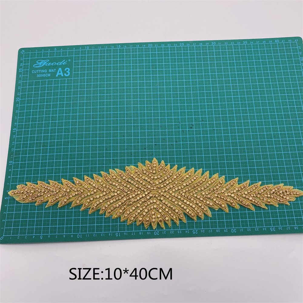 Handmade Crystal Rhinestone patches Iron on Bridal Sash Belt Trim for wedding dress Decoration