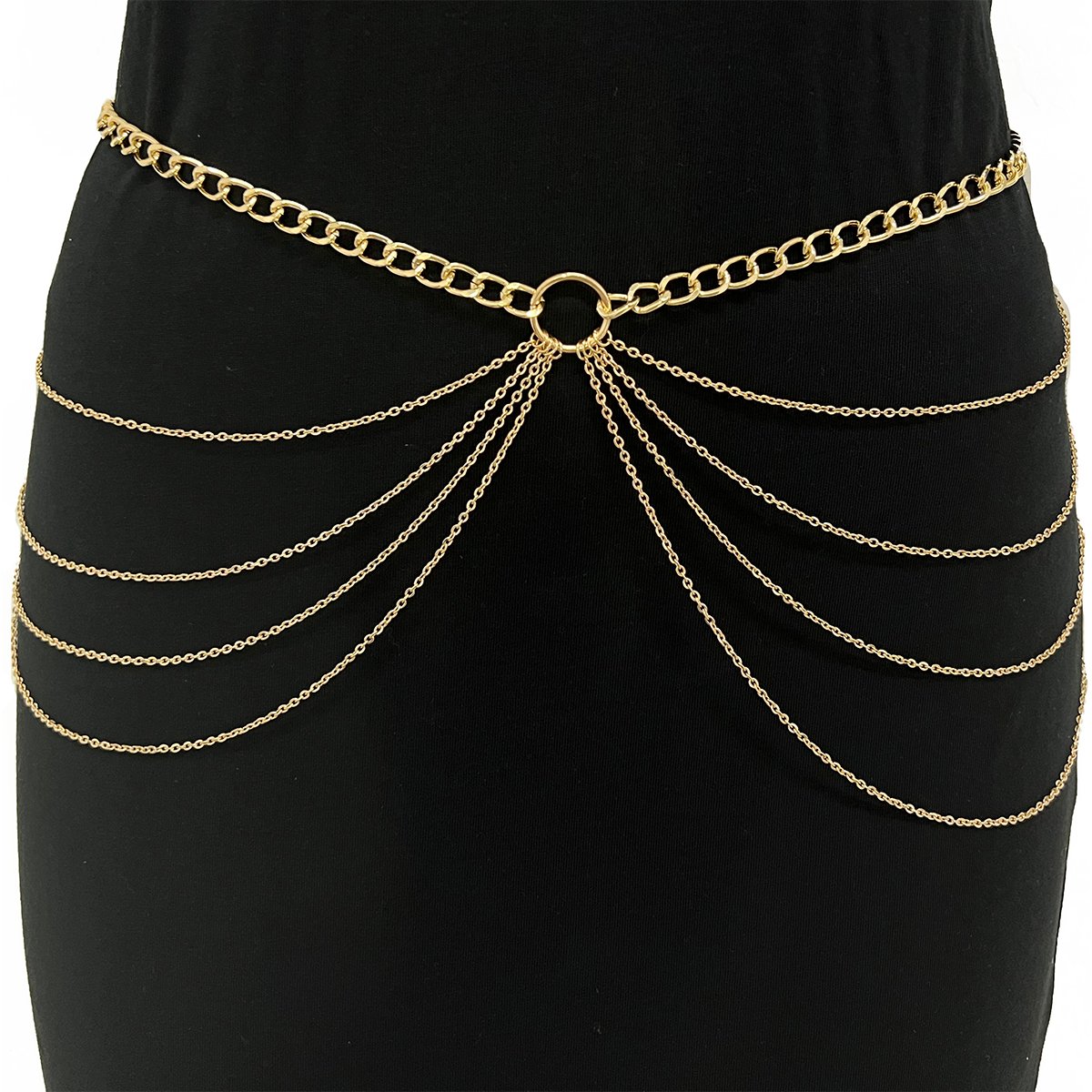 Multilayer Chunky Chain Belts for Dress Gold Metal Waist Chain Chain Belt for Women Girls