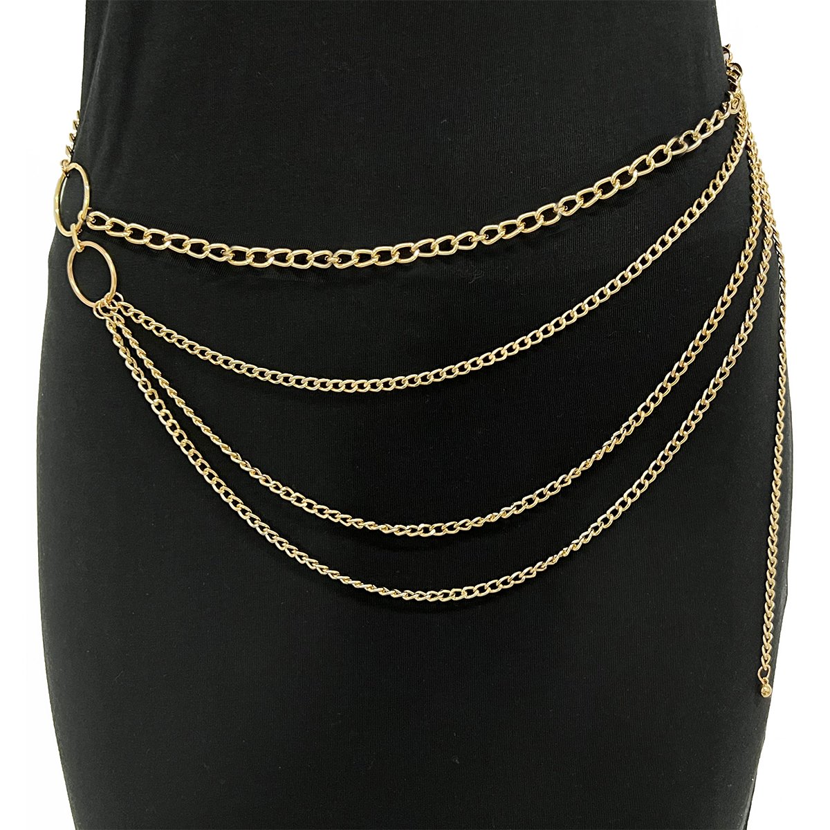 Multilayer Chunky Chain Belts for Dress Gold Metal Waist Chain Chain Belt for Women Girls