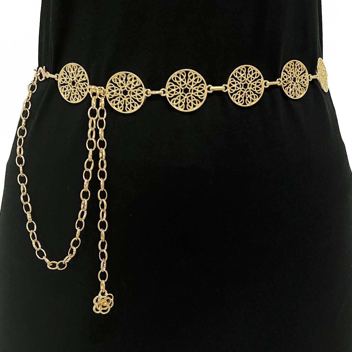 Multilayer Chunky Chain Belts for Dress Gold Metal Waist Chain Chain Belt for Women Girls