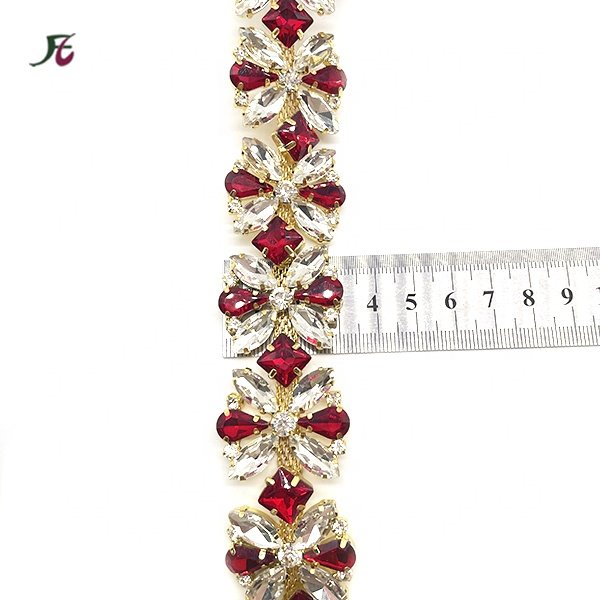 Wholesale mixed color Crystal Rhinestone Chain Trimming Bridal Sash Rhinestone Trim Applique Wedding Belt Garment Accessories