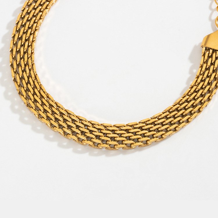 Geometric Watchbelt Stainless Steel Jewelry Hip Hop 8mm Belt Chain Bracelets For Women Men Wearing