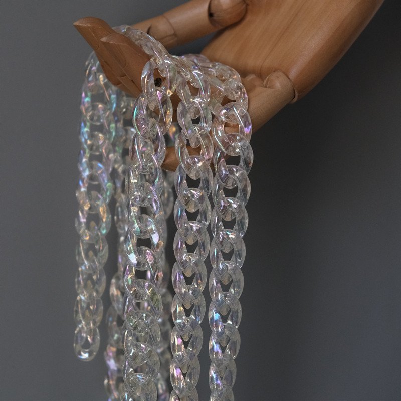 Meetee B-C066 Transparent Acrylic Chain Resin Shoulder Bag Strap Decoration Clear Crossbody Chain Straps Clutch Bag Accessories