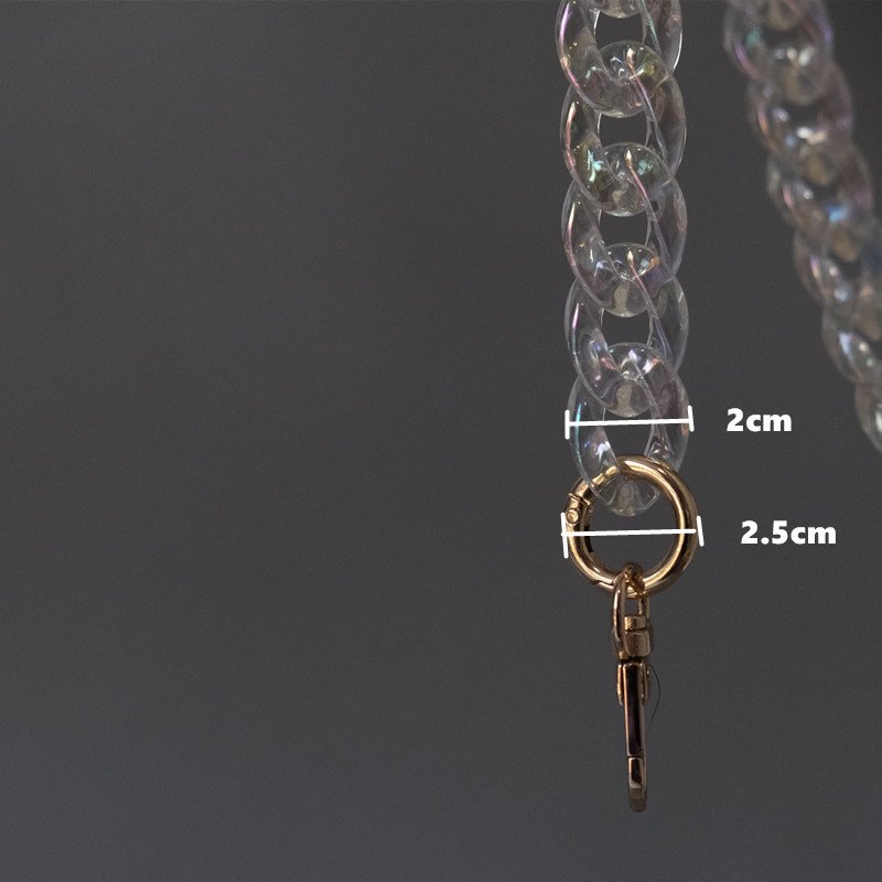 Meetee B-C066 Transparent Acrylic Chain Resin Shoulder Bag Strap Decoration Clear Crossbody Chain Straps Clutch Bag Accessories