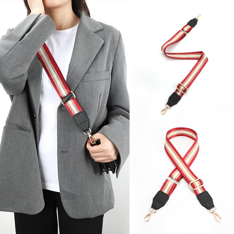 Bag anti-gravity interchangeable straps lady's bag hardware accessories canvas strap woven roll custom jacquard shoulder strap