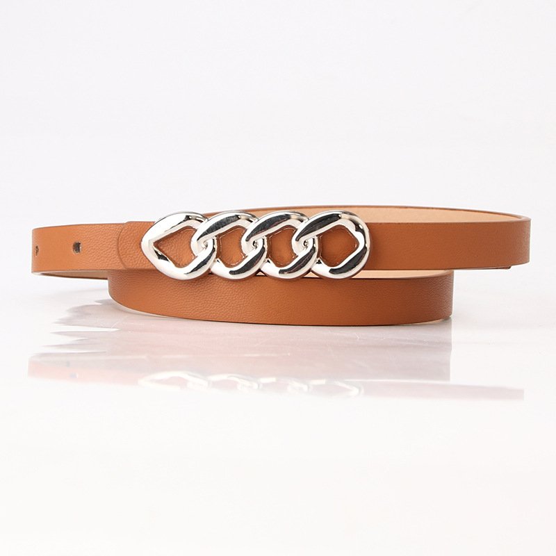 Factory Sale Spot Hip Hop Multicolor Choice Belt Ladies Fashion Versatile Dress Jeans Belt Chain Thin Belt Decoration