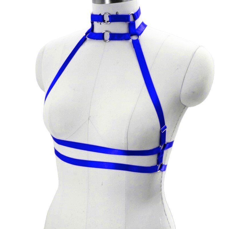 CIVET BDSM Punk Elastic Hip-hop Sexy Bondage Collar Waist Chain Belt One Accessories Fashion Trend Strap Bra