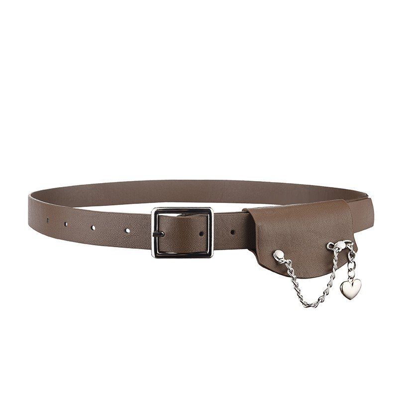 Belts PU custom belts women belts for casual jeans with coin purse chain pocket