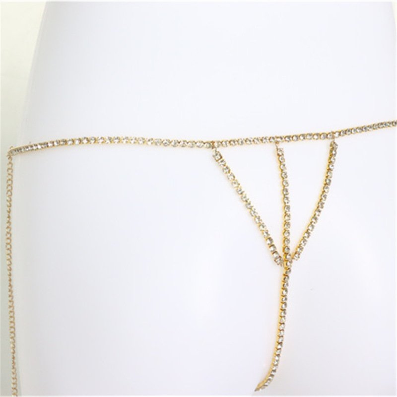 Jiojew Customize Wholesale Waist Diamond Sex chain Thong Body Jewelry Women Sexy Gold Belt For Ladies Body Jewellery
