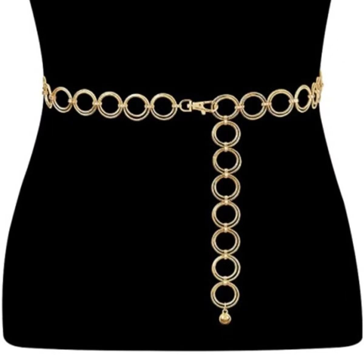 Woman Female Metal Chain Belt with Rhinestones Crystals Sexy Waist Belly Chain Belt Designer Fashion Chain