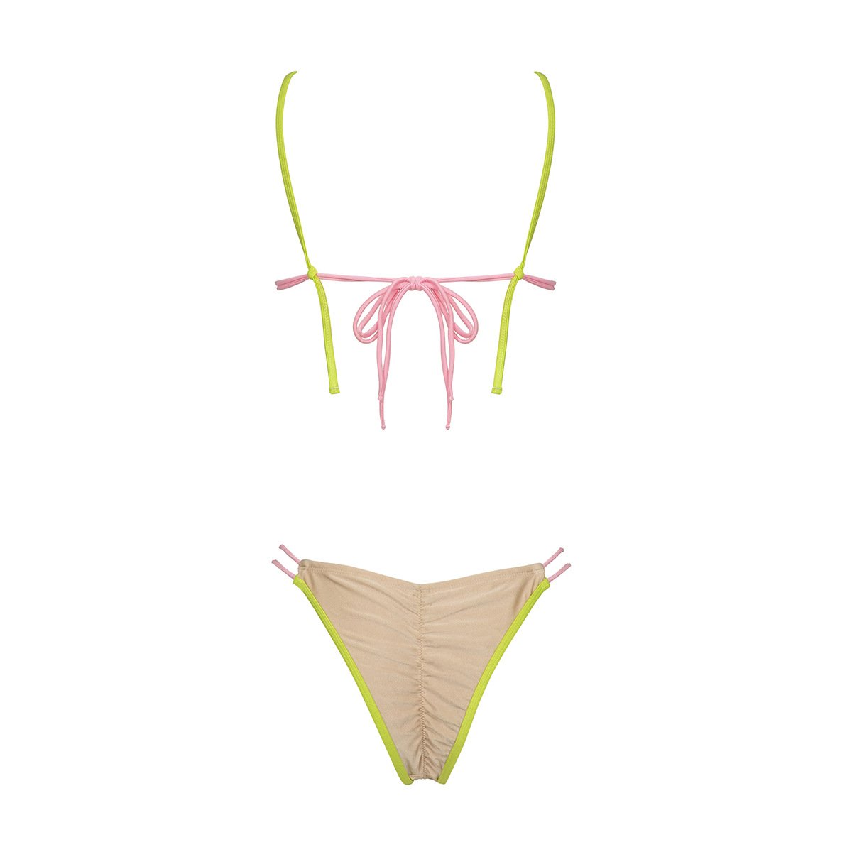 STOCK Two Colors With Pad Trend Scrunch Butt Brazilian Bikini Set Women Two Pieces Swimwear