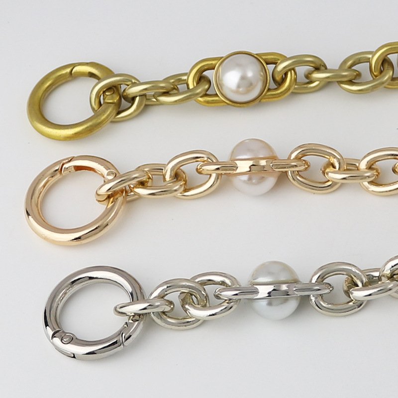 Pearl Chain Pearl Fittings Belt Fancy Shoulder Strap Short Shoulder Strap Metal Accessories Shoulder Handbag Chain