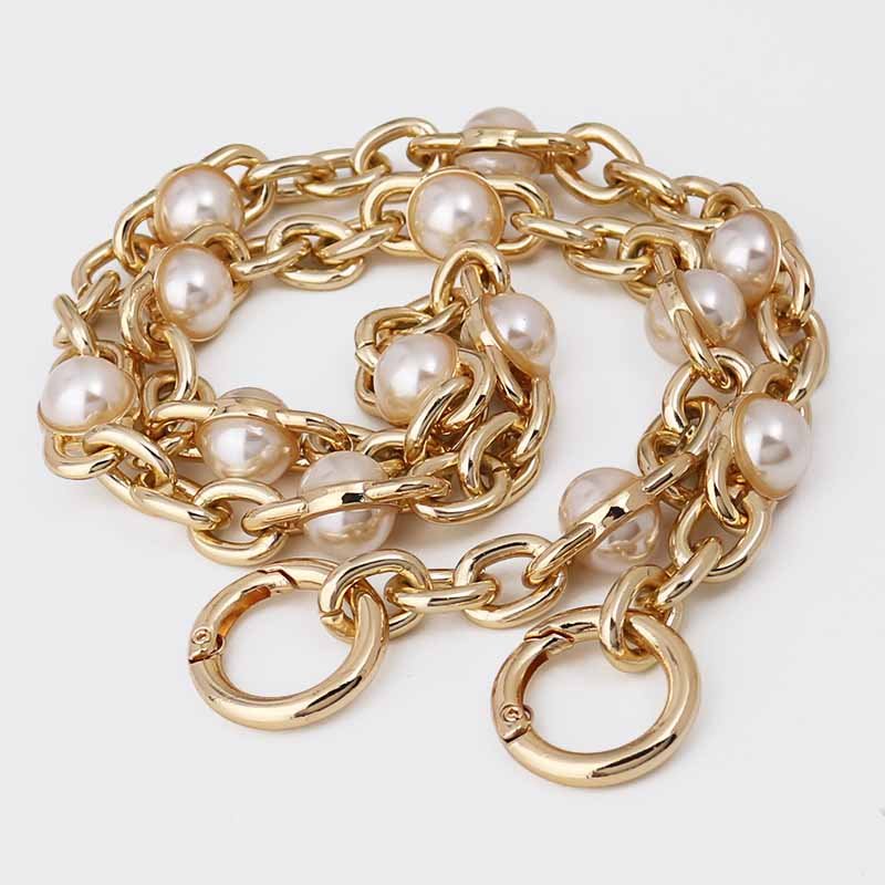 Pearl Chain Pearl Fittings Belt Fancy Shoulder Strap Short Shoulder Strap Metal Accessories Shoulder Handbag Chain