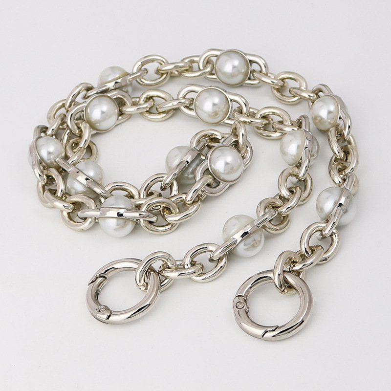 Pearl Chain Pearl Fittings Belt Fancy Shoulder Strap Short Shoulder Strap Metal Accessories Shoulder Handbag Chain