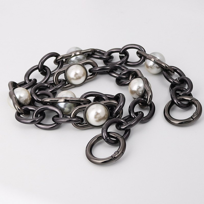 Pearl Chain Pearl Fittings Belt Fancy Shoulder Strap Short Shoulder Strap Metal Accessories Shoulder Handbag Chain
