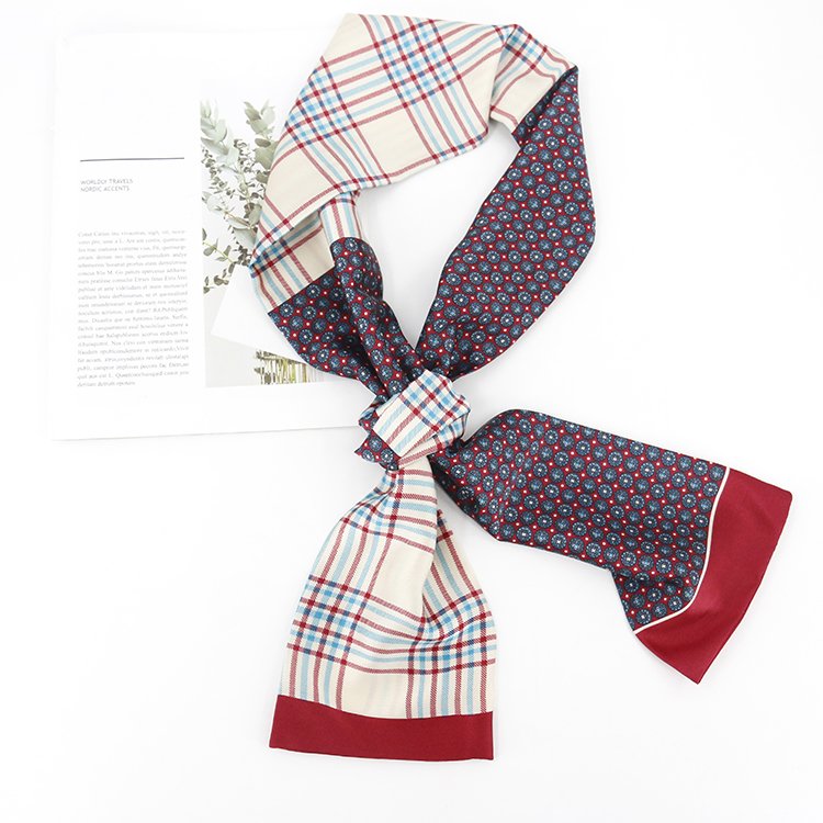 New Scarf For Women Color Chain Printing Skinny Bag Scarf Brand Silk Foulard Women Tie Fashion Belt Head Scarves For Ladies