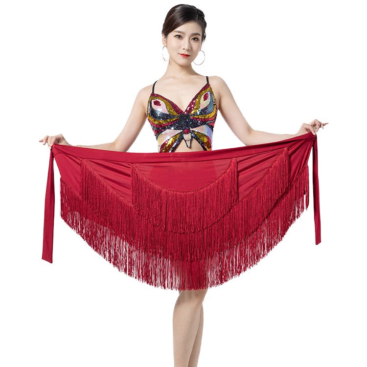 Women's exotic Sequin Fringe belly dance Performance waist chain hip belt