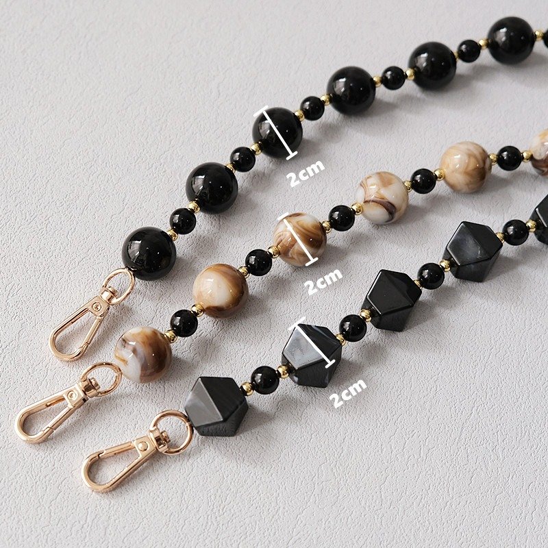 Acrylic Beads Phone Wrist Strap Jewelry Fashionable Beaded Mobile Phone Bracelet 2 Hooks Shoulder Bag Strap Phone Case Chain