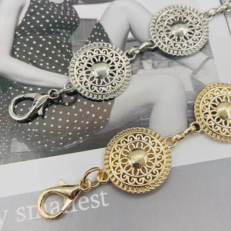 Metal waist chain hanging flower chain versatile waist belt women waist slim pants chain