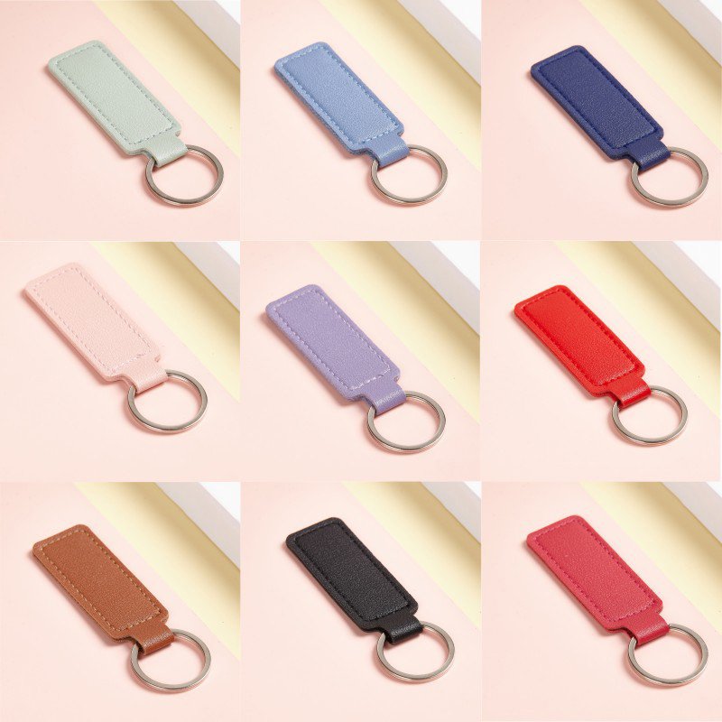 Pu Leather Car Personality Business Key Ring Pendant Belt Clip Chain Tag Keychain Creative Accessories Luxury Diy Promotion Gift