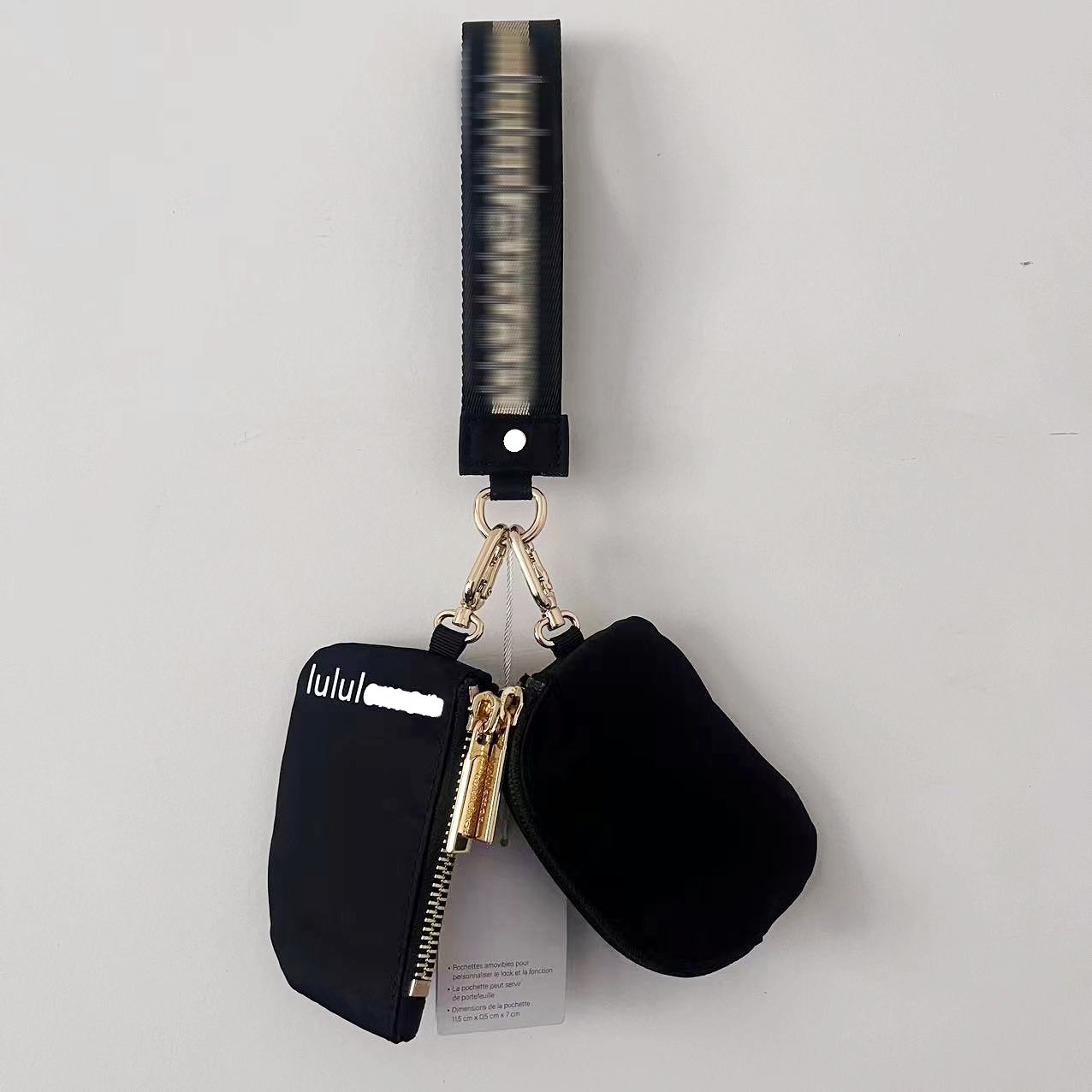 Lulu 2 In 1Double Wrist Pouch Portable Keychain Coin Purse Card Holder Lulu Mini Wallet Dual Wristlet Pouch