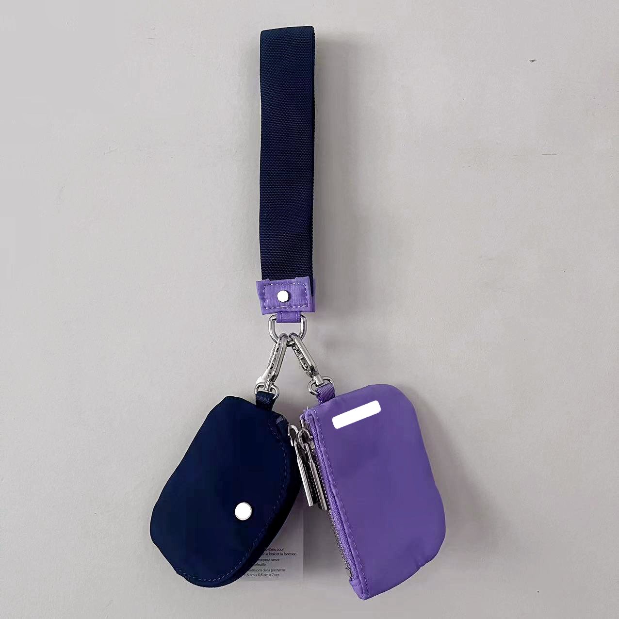 Lulu 2 In 1Double Wrist Pouch Portable Keychain Coin Purse Card Holder Lulu Mini Wallet Dual Wristlet Pouch
