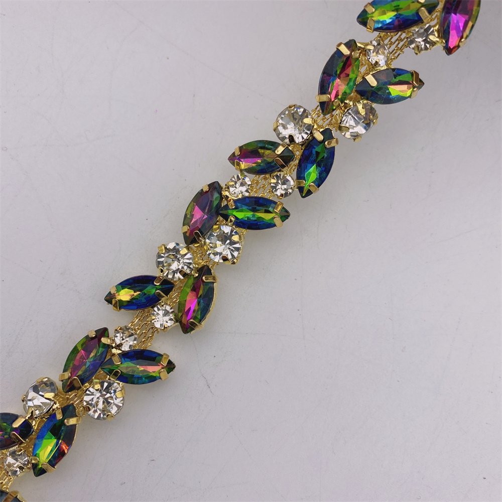 10yards Crystal Rhinestone Chain Bridal Sash Rhinestone Trim Applique Wedding Belt Garment Accessories