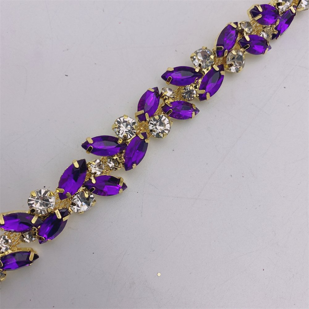 10yards Crystal Rhinestone Chain Bridal Sash Rhinestone Trim Applique Wedding Belt Garment Accessories