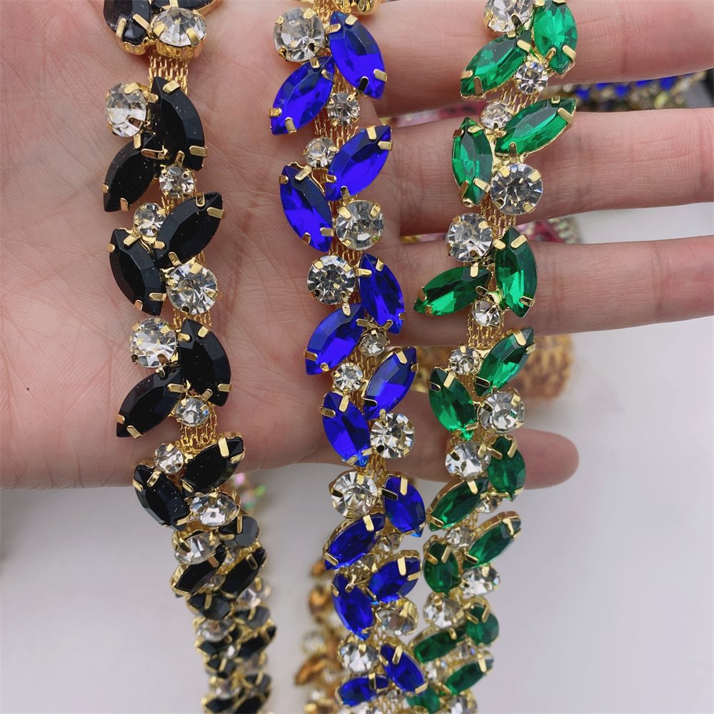 10yards Crystal Rhinestone Chain Bridal Sash Rhinestone Trim Applique Wedding Belt Garment Accessories