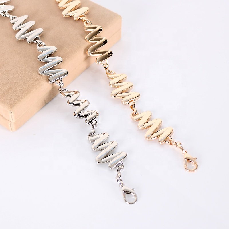 New high-class sense of metal chain waist chain ladies dress suit coat decoration wide belt