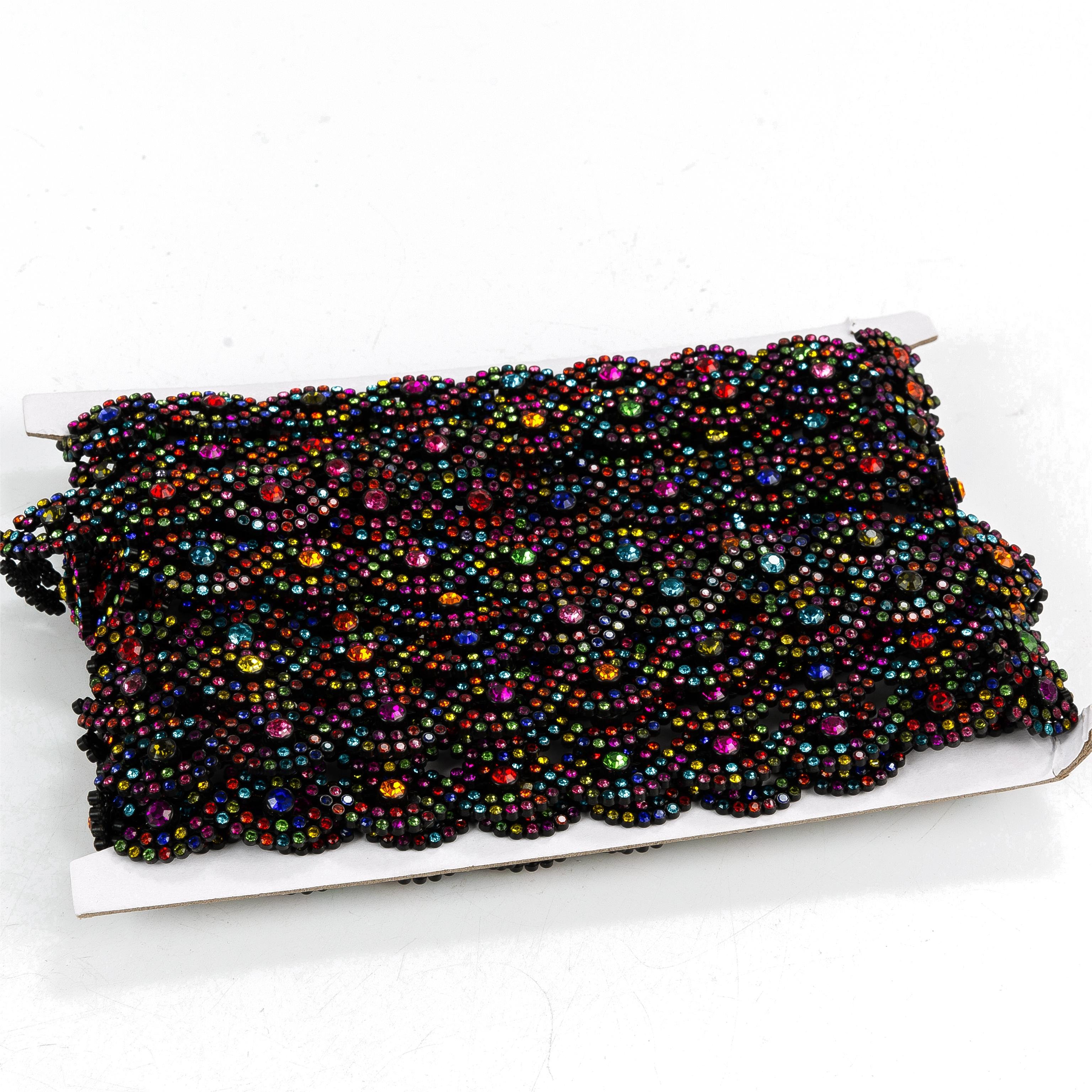 Cheap Price Wholesale Black Crystal Rhinestone Chain Trimming Transparent Rhinestones Bulk Cristal Rhinestones