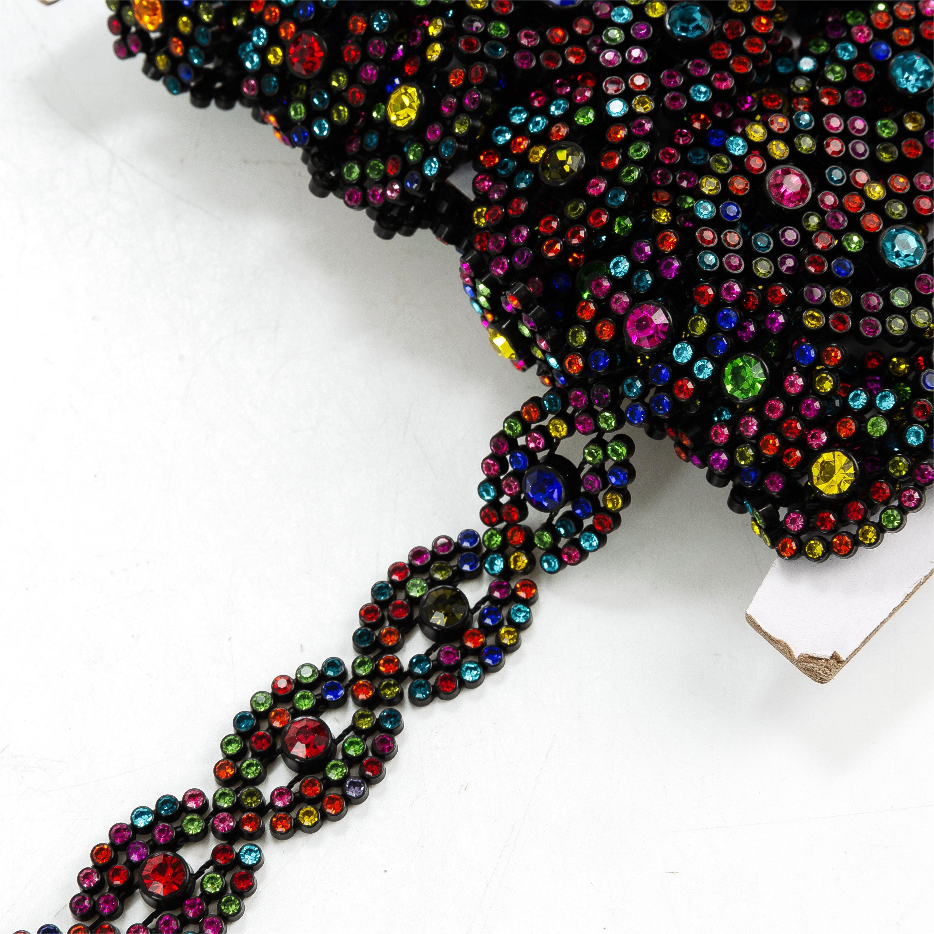 Cheap Price Wholesale Black Crystal Rhinestone Chain Trimming Transparent Rhinestones Bulk Cristal Rhinestones