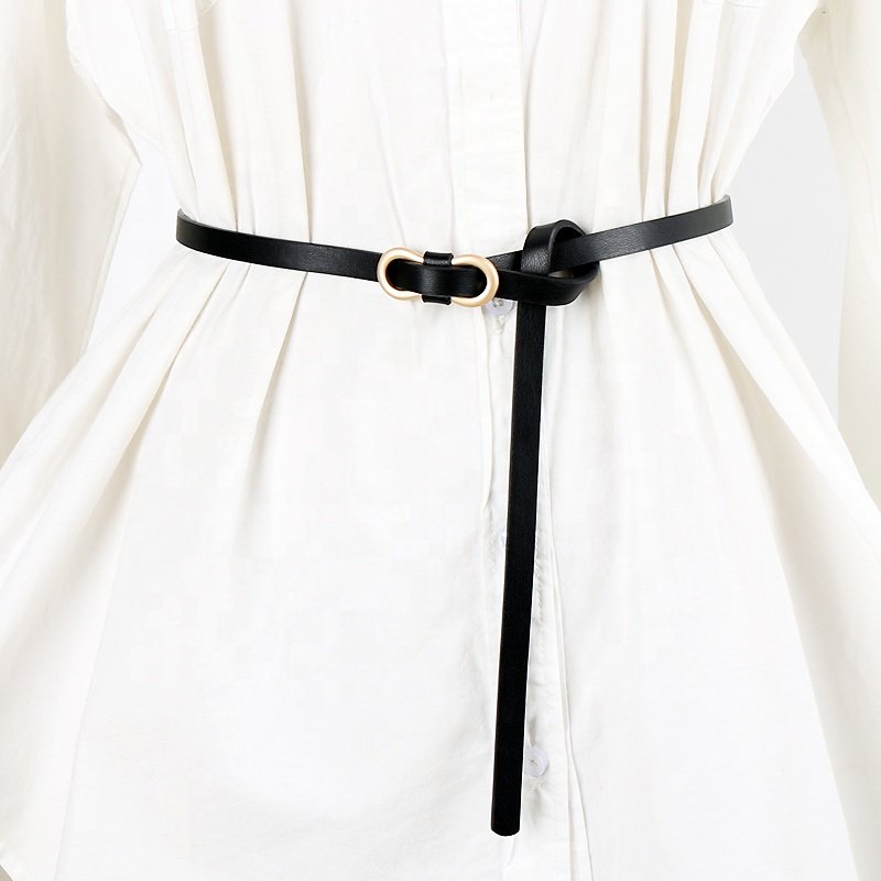 Simple fashion without holes knot small belt women's skirt sweater belt chain accessories thin belt