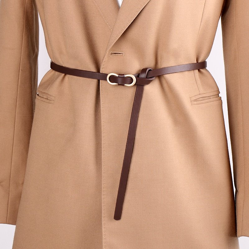Simple fashion without holes knot small belt women's skirt sweater belt chain accessories thin belt