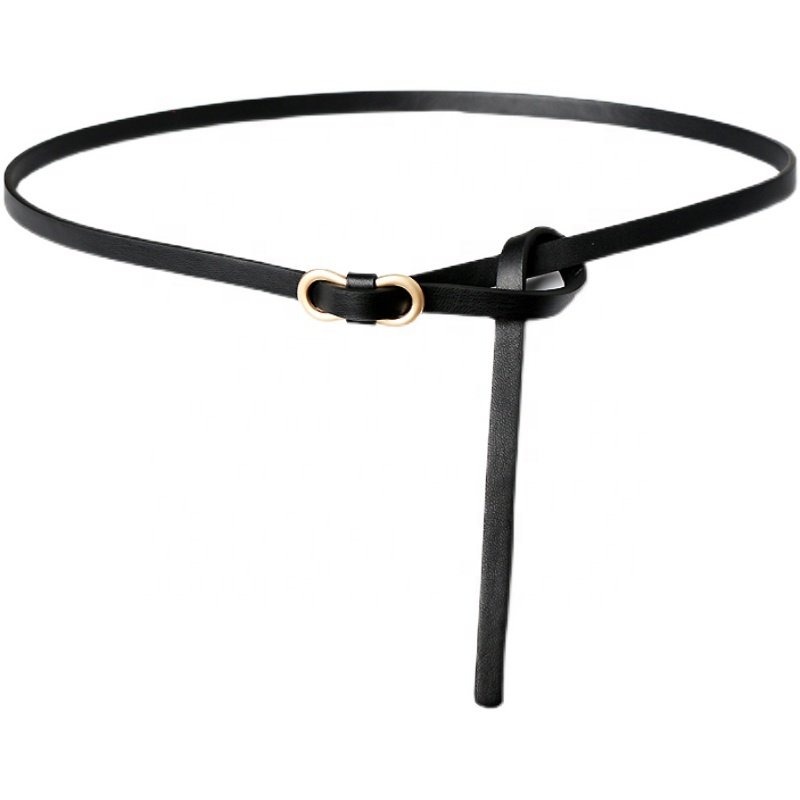 Simple fashion without holes knot small belt women's skirt sweater belt chain accessories thin belt