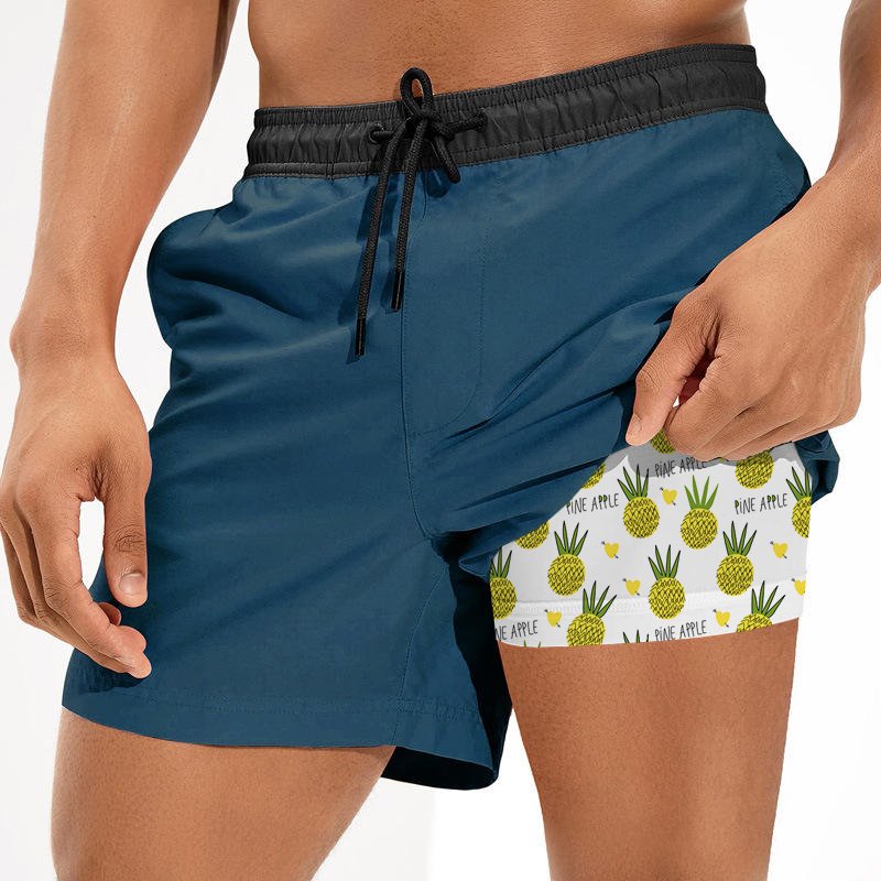 Customized Logo 16 Colors Solid Plain Men Swim Trunks Quick Dry Outdoor Swim Shorts Board shorts Swimwear Men