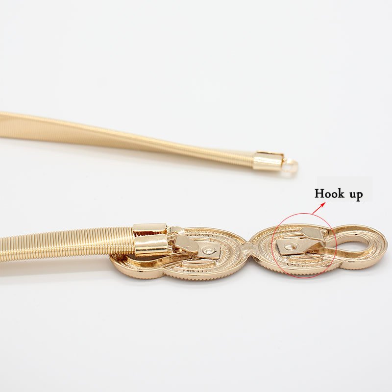 Fashion Wild Metal Elastic Ladies Waist Chain Belt for Dress