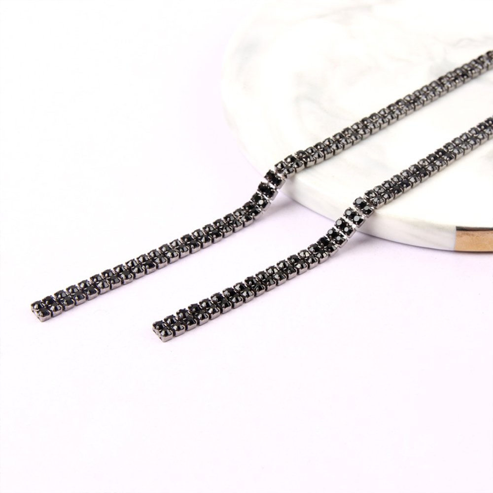 Crystals Crafts Supplier Clothes Accessories Chain Silver Craft Transparent Glass Chain Belt Rhinestone Trim