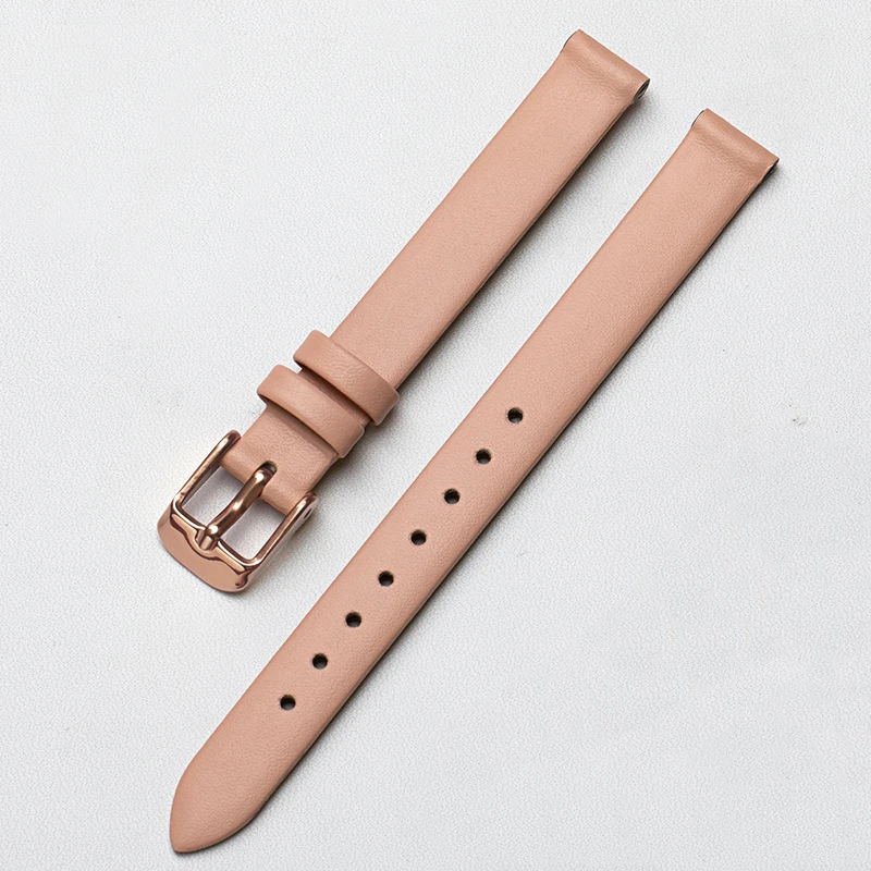 Small Green Watch Band Women's Leather Strap Steel Belt instead of Watch Chain