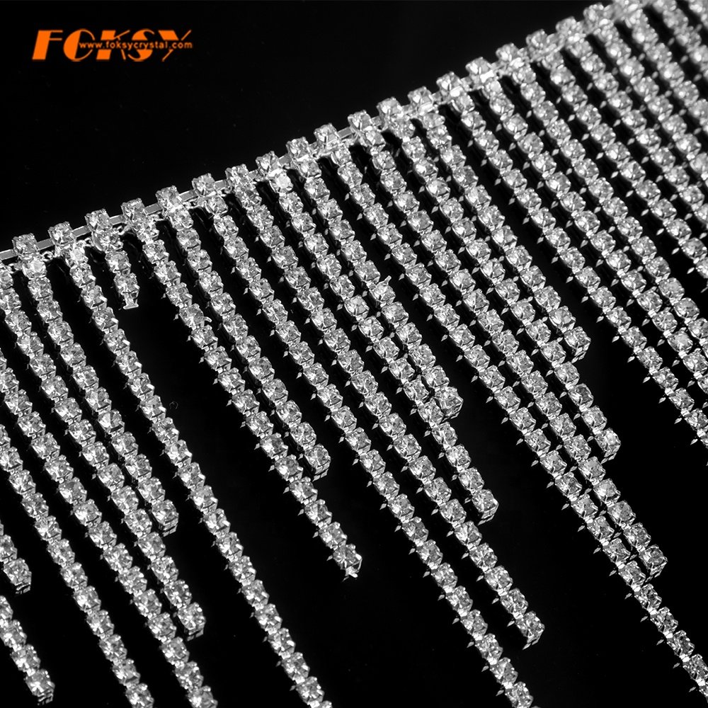 Wholesale Crystal Rhinestone Chain Trimming Bridal Rhinestone Trim Applique Wedding Belt Garment Accessories