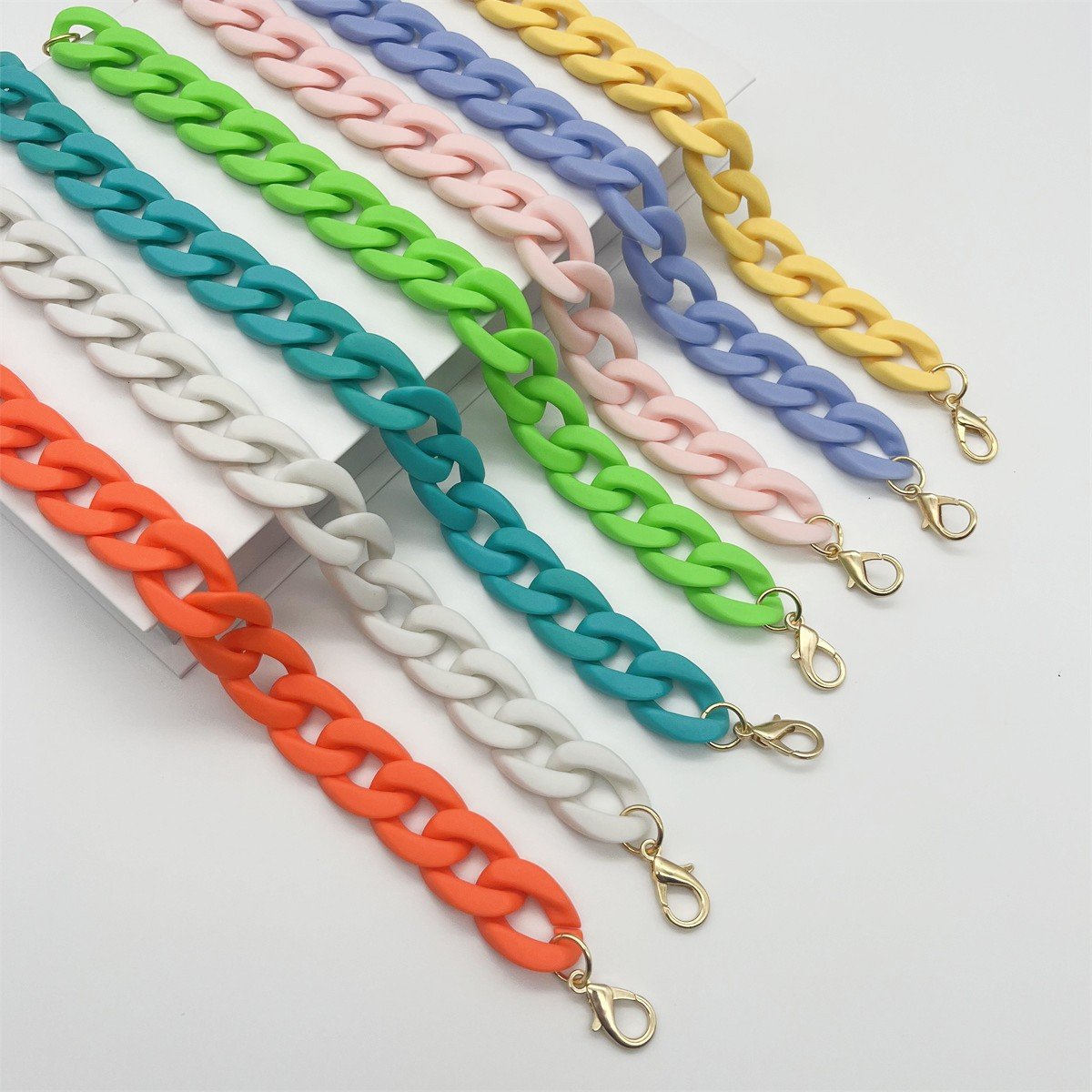 120cm Matte solid color women Acrylic Mobile Phone Chains Lanyard Bag Chunky Acrylic Phone Crossbody Strap