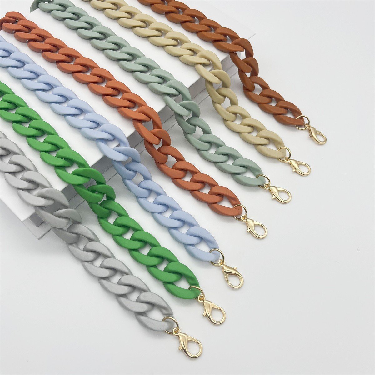 120cm Matte solid color women Acrylic Mobile Phone Chains Lanyard Bag Chunky Acrylic Phone Crossbody Strap