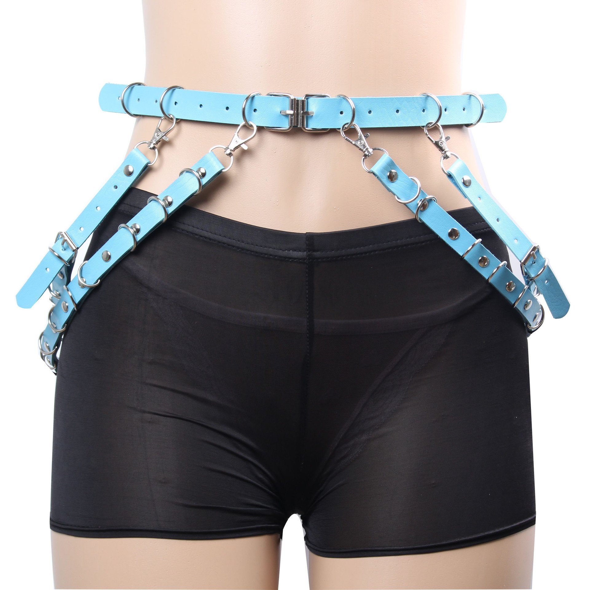 Womens Sexy Lingerie wherehouse pu Leather Harness Adjustable Female Punk chain - body Sexy Bondage Waist belt