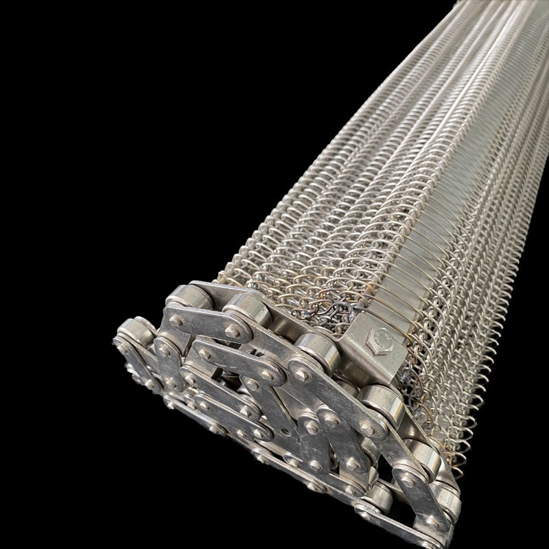 Customized 304 316 316L Stainless Steel Chain Link spiral wire mesh conveyor belt for baking