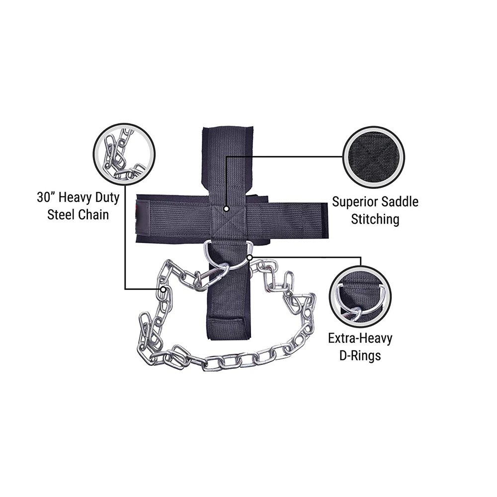 Customized fitness head harness for adjustable head & neck lifting training perfect for weightlifting and other sports