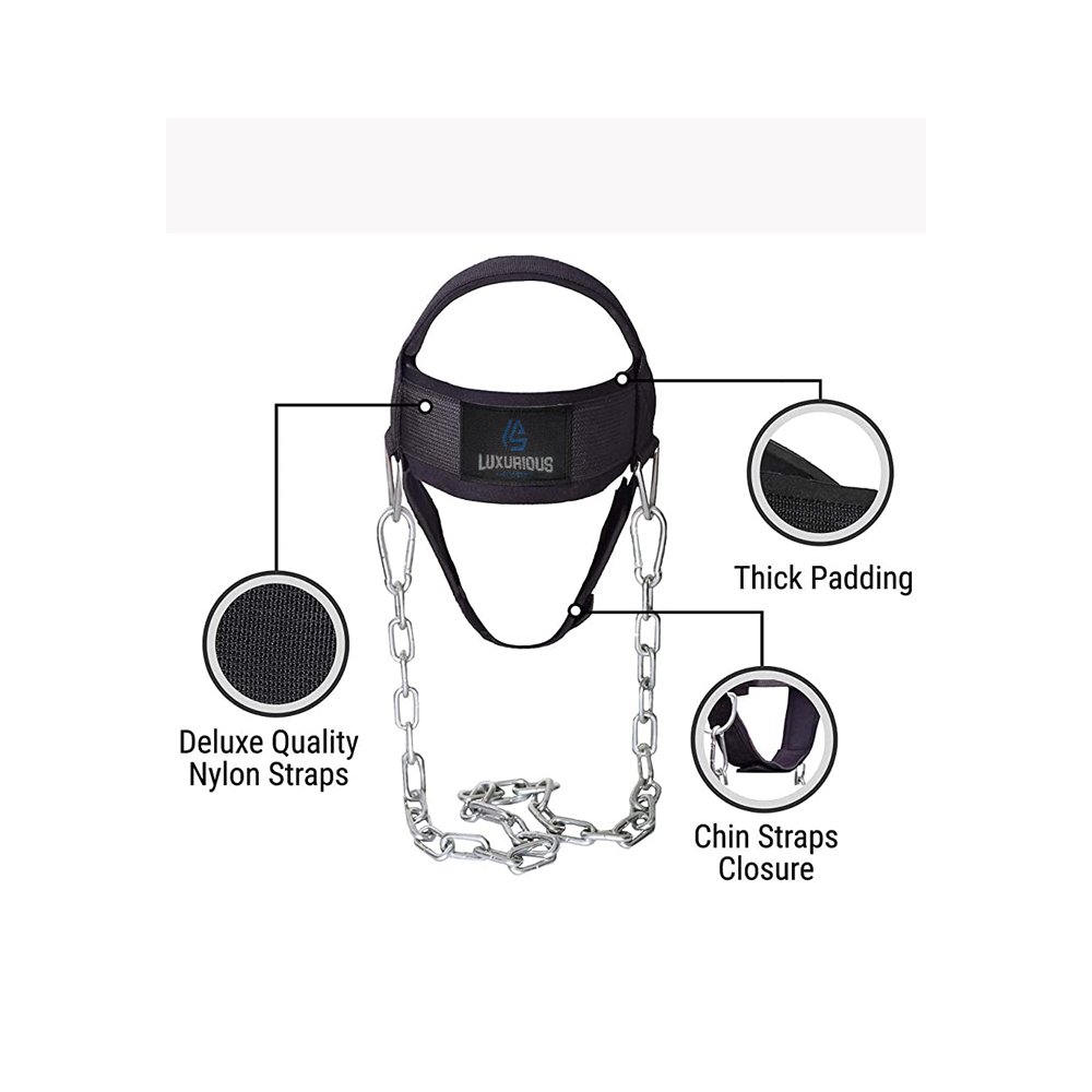 Customized fitness head harness for adjustable head & neck lifting training perfect for weightlifting and other sports