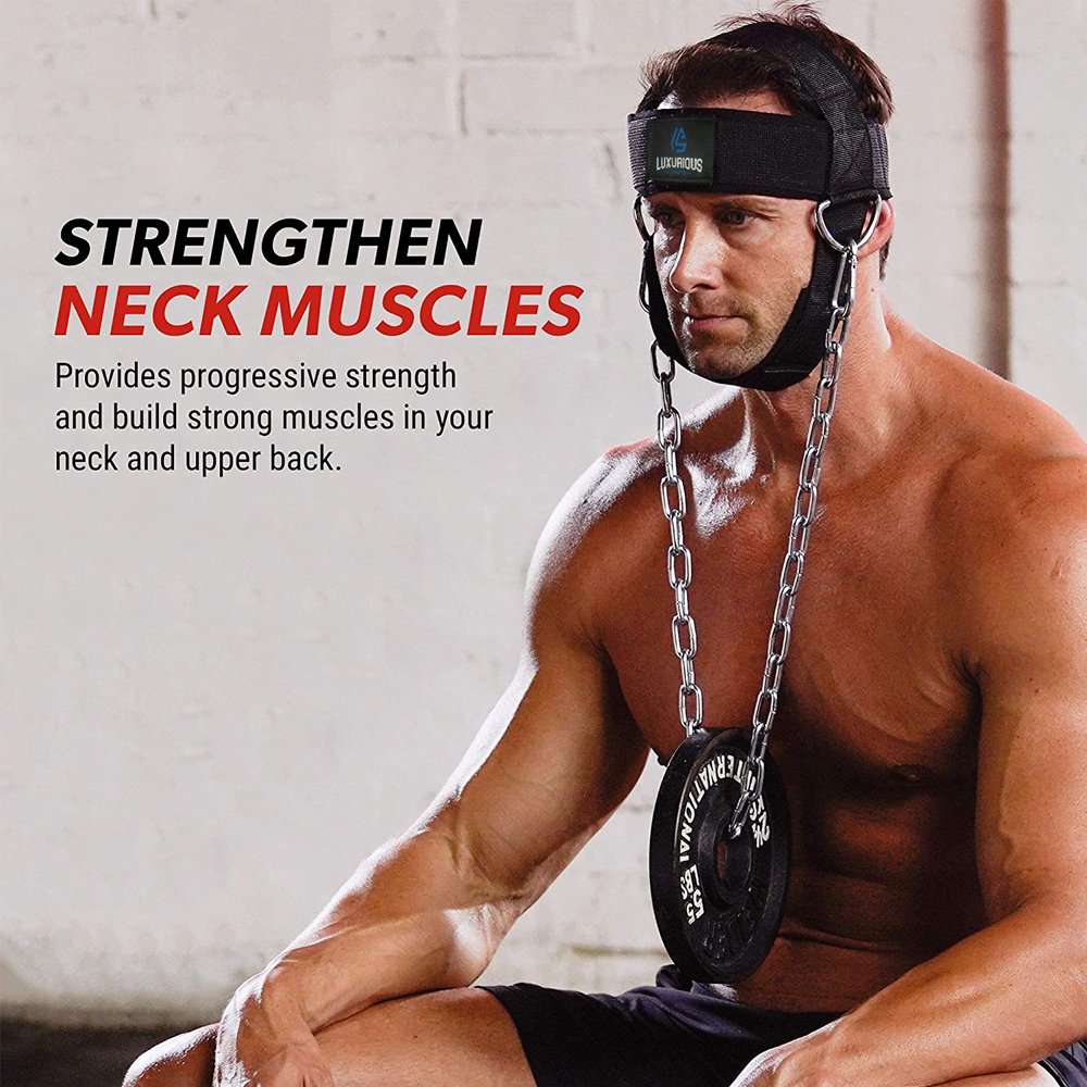 Customized fitness head harness for adjustable head & neck lifting training perfect for weightlifting and other sports